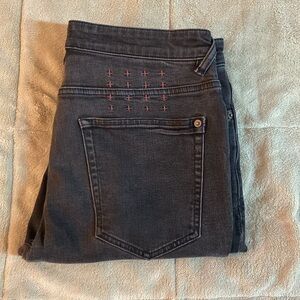 Ksubi Wolf Gang Slim Straight Black Red Denim Jeans